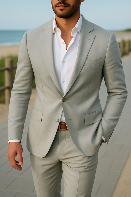 light grey suit