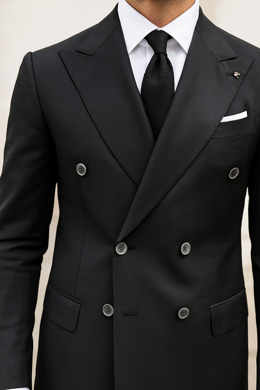 black double breasted suit