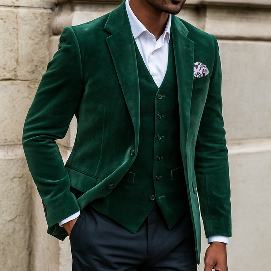 green velvet suit
