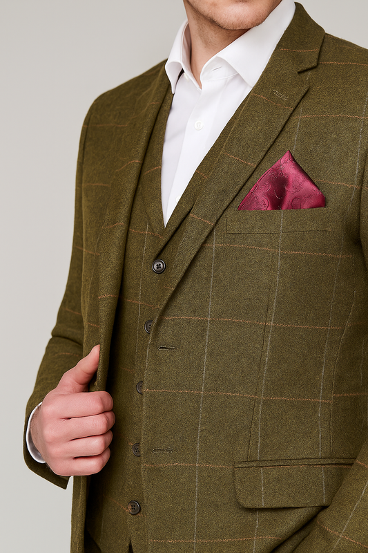 green tweed suit