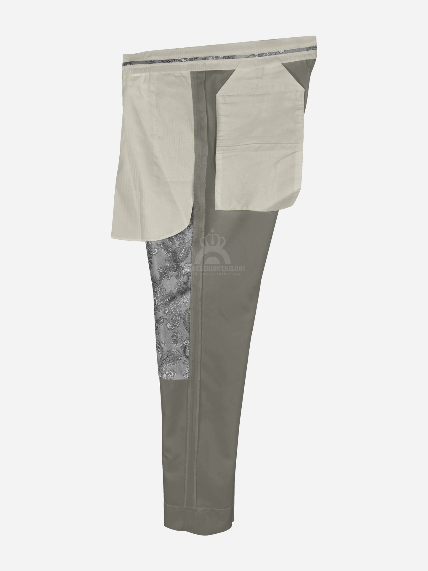 3 Piece 3 Button Pastel Brown Mod Suit with Shirt