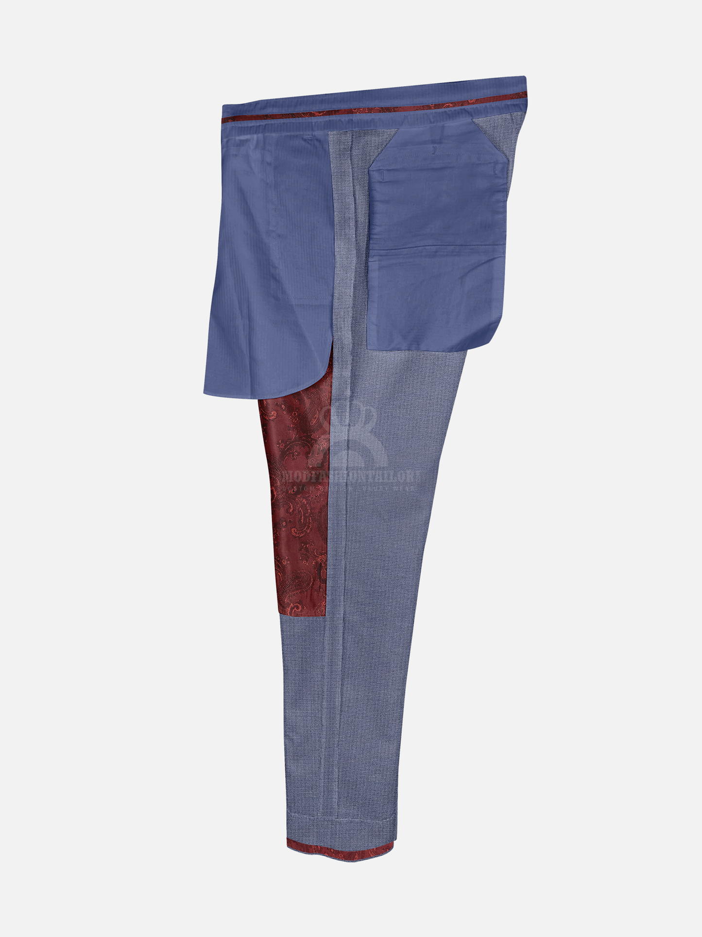 2 Piece 60s Outfits Check Blue Mod Suit