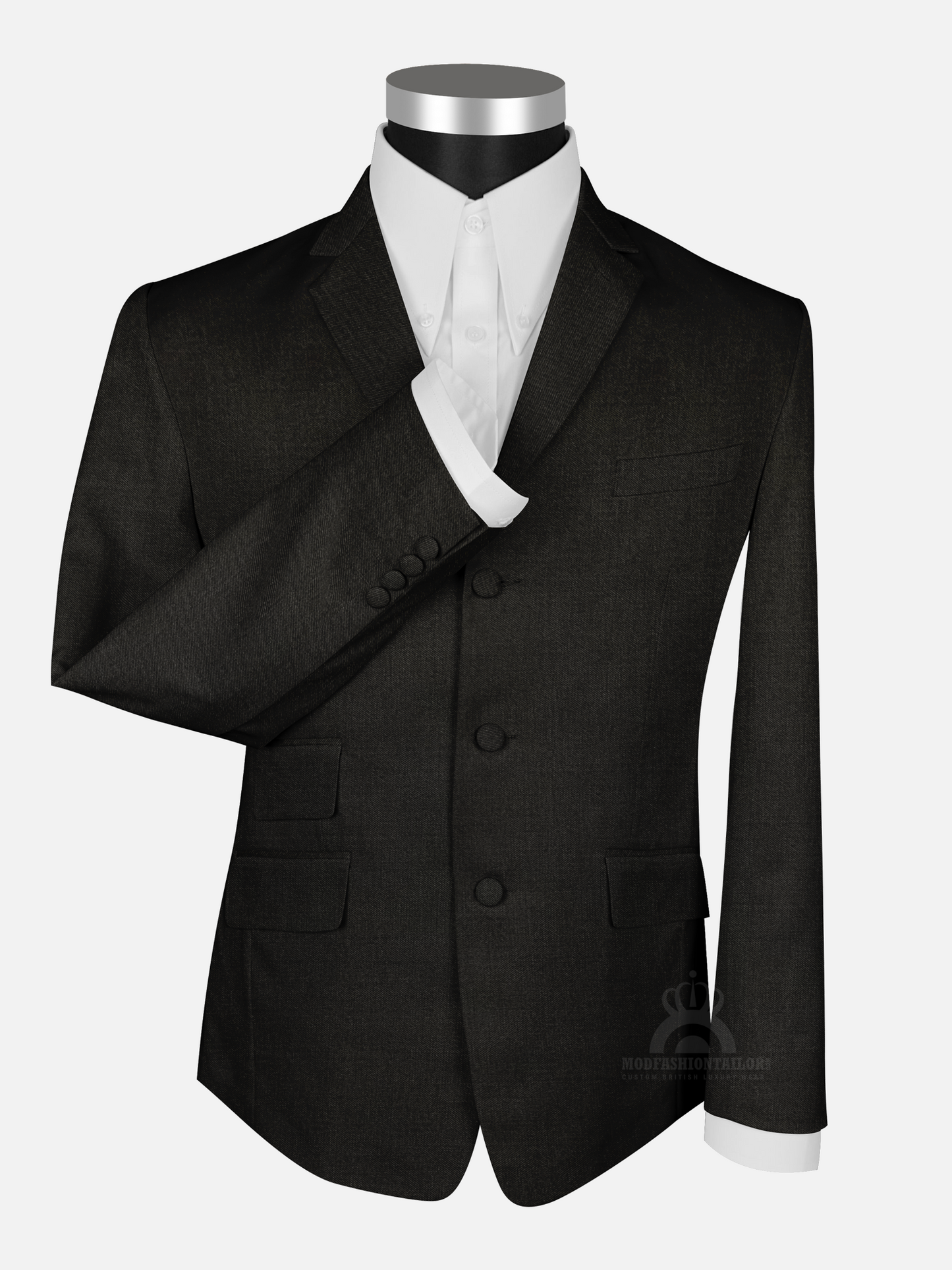 2 Piece Dark Chocolate Green Tone Mod Suit