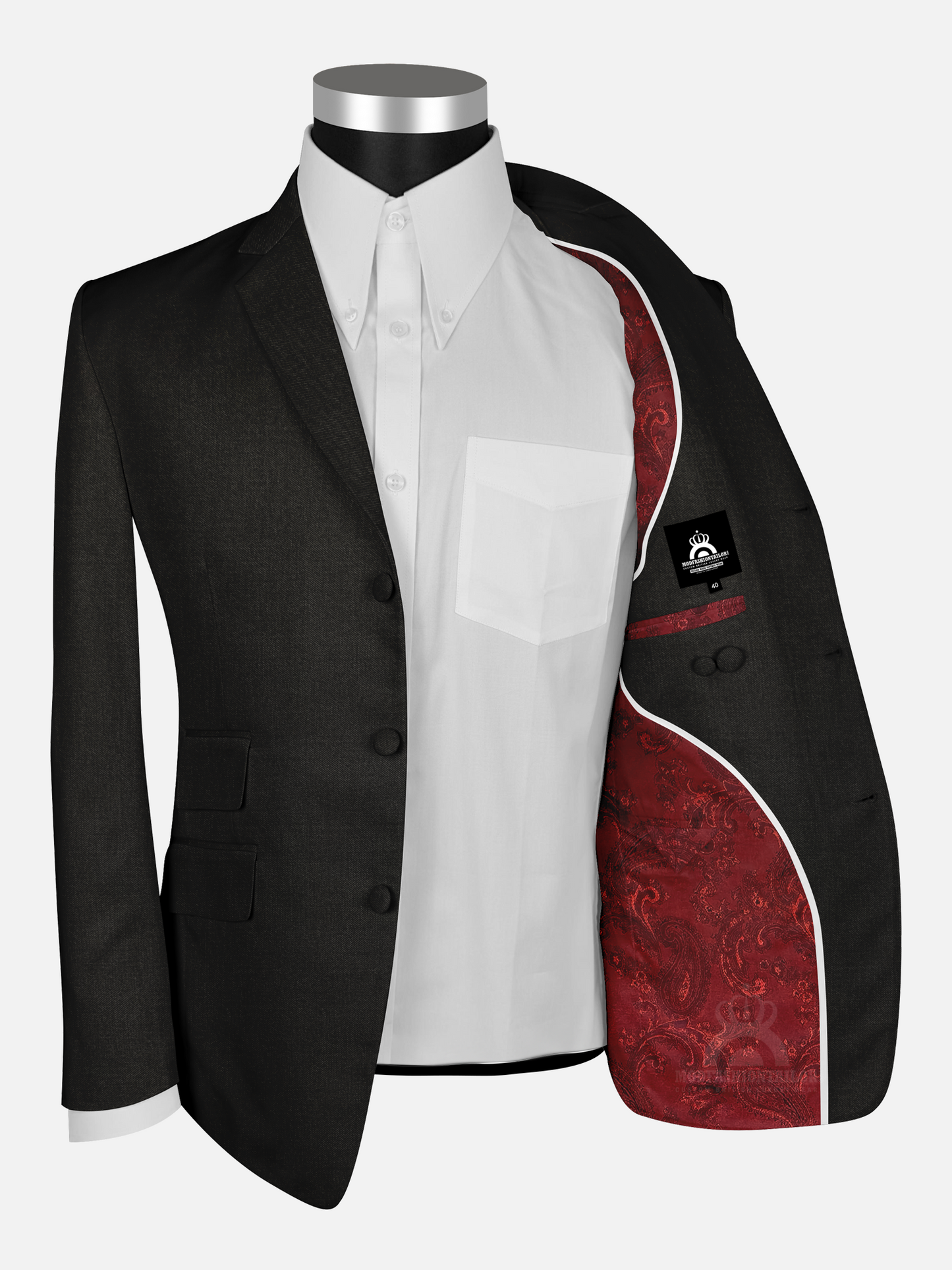 2 Piece Dark Chocolate Green Tone Mod Suit