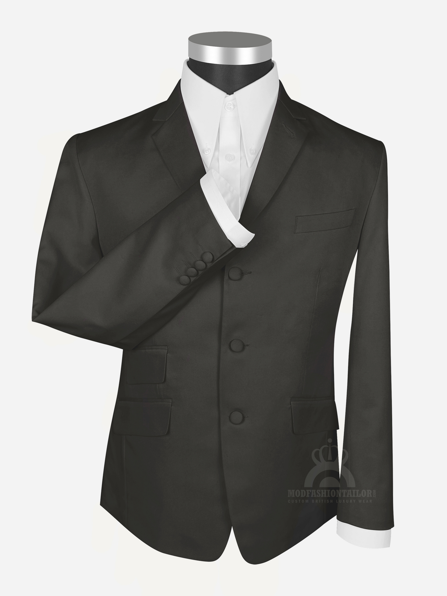 2 Piece David Bowie Dark Brown and Olive Tone Mod Suit