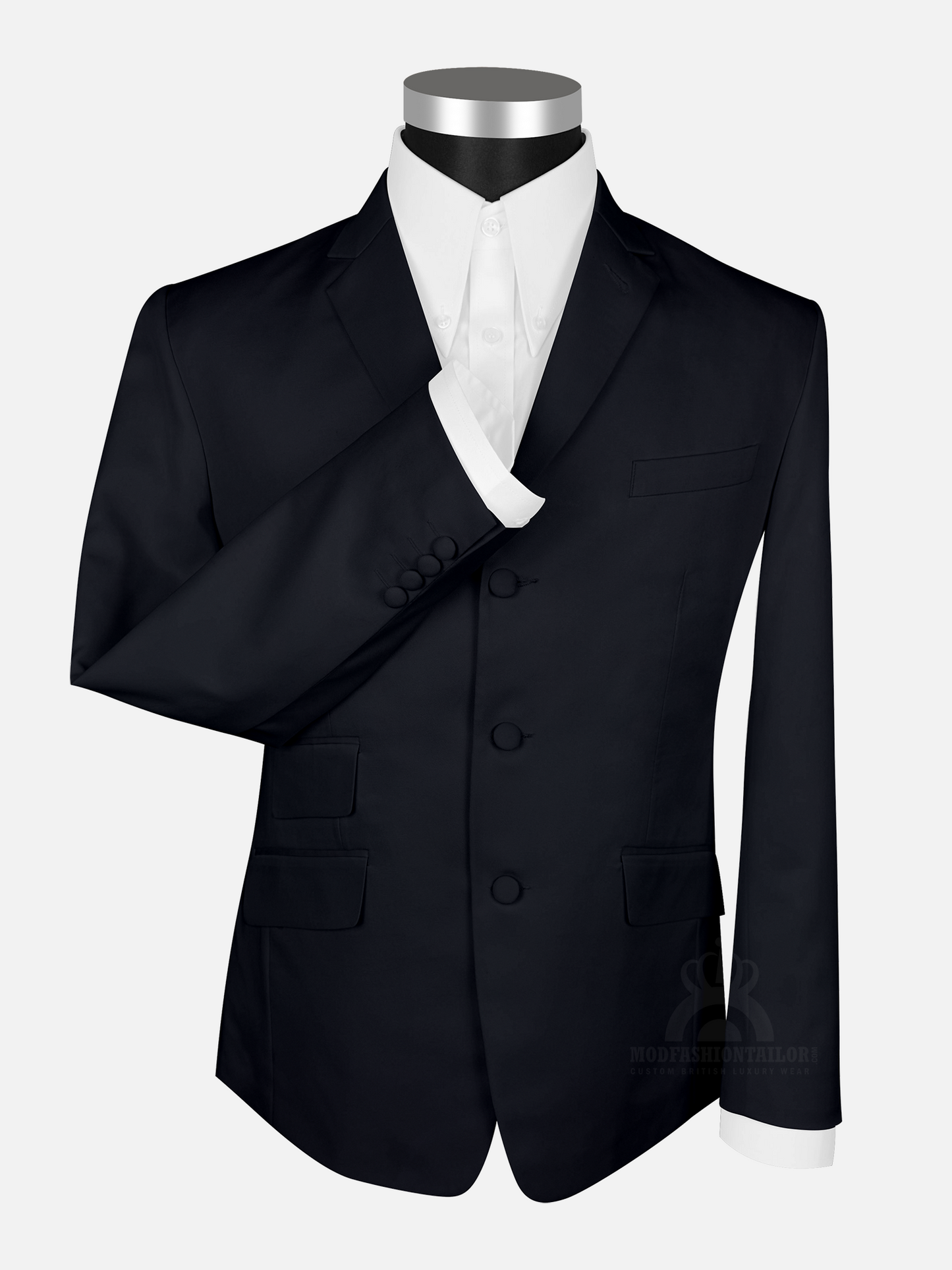 3 Piece John Lennon Black 3 Button Mod Suit