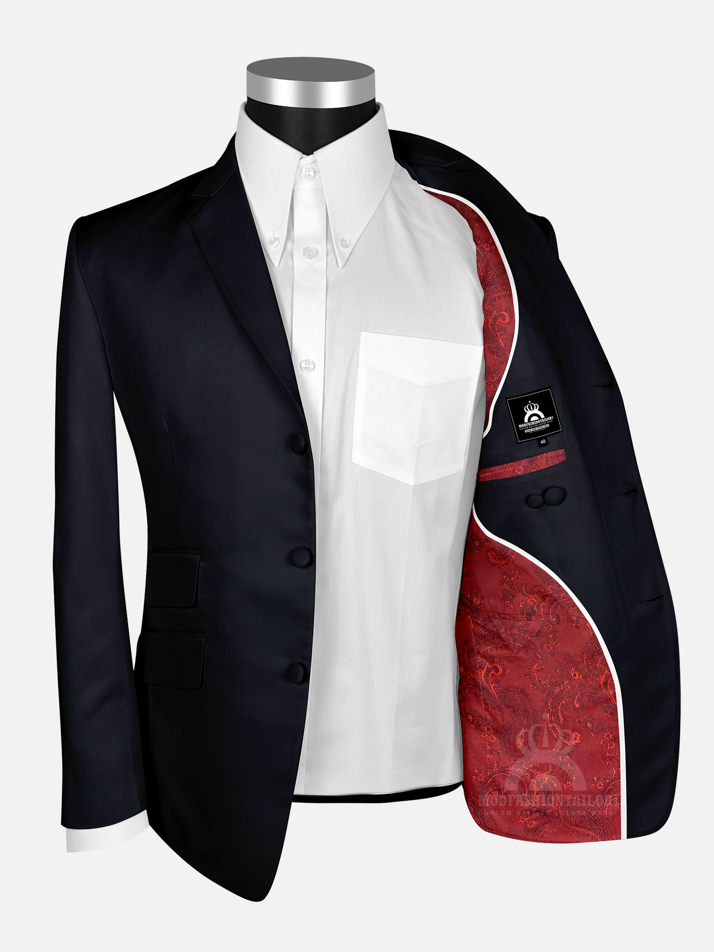 3 Piece John Lennon Black 3 Button Mod Suit