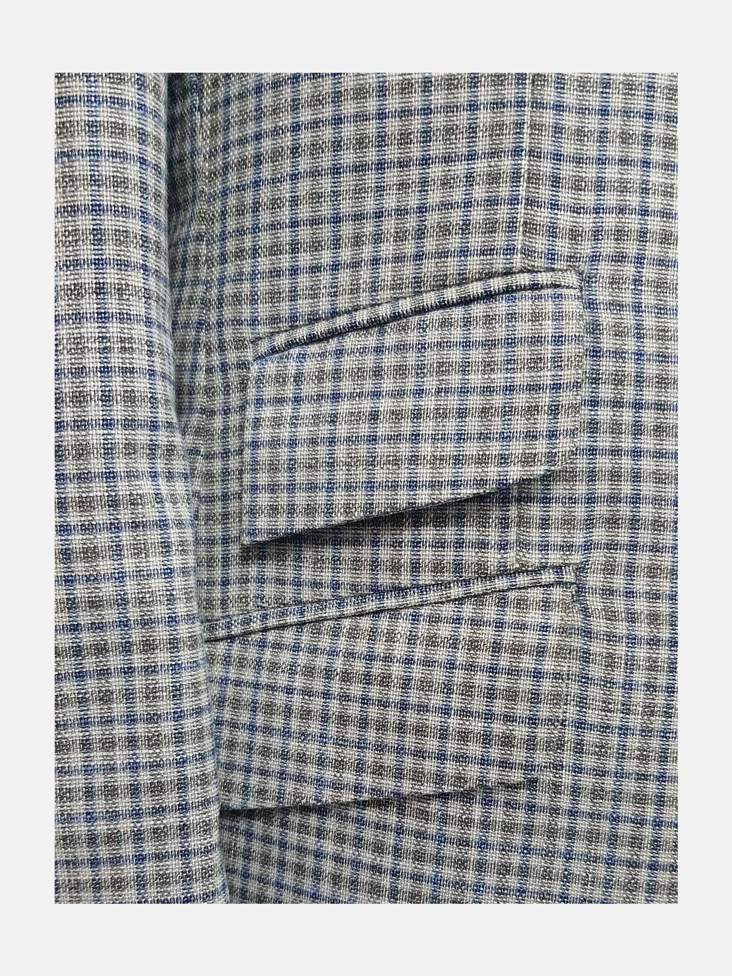 Little Blue and gray Check Suit Jacket size 40R Trouser size 34 Inside leg 30