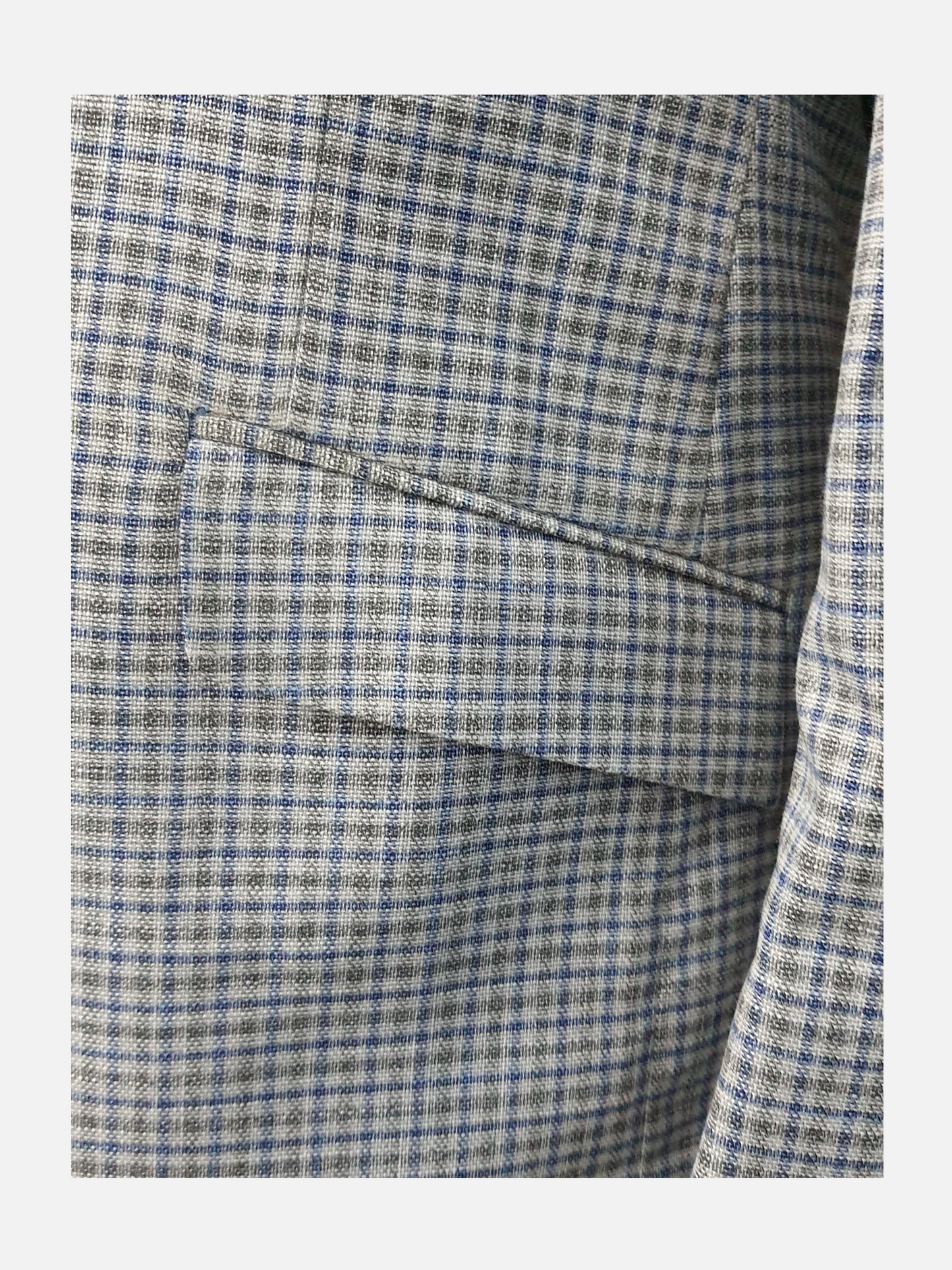 Little Blue and gray Check Suit Jacket size 40R Trouser size 34 Inside leg 30
