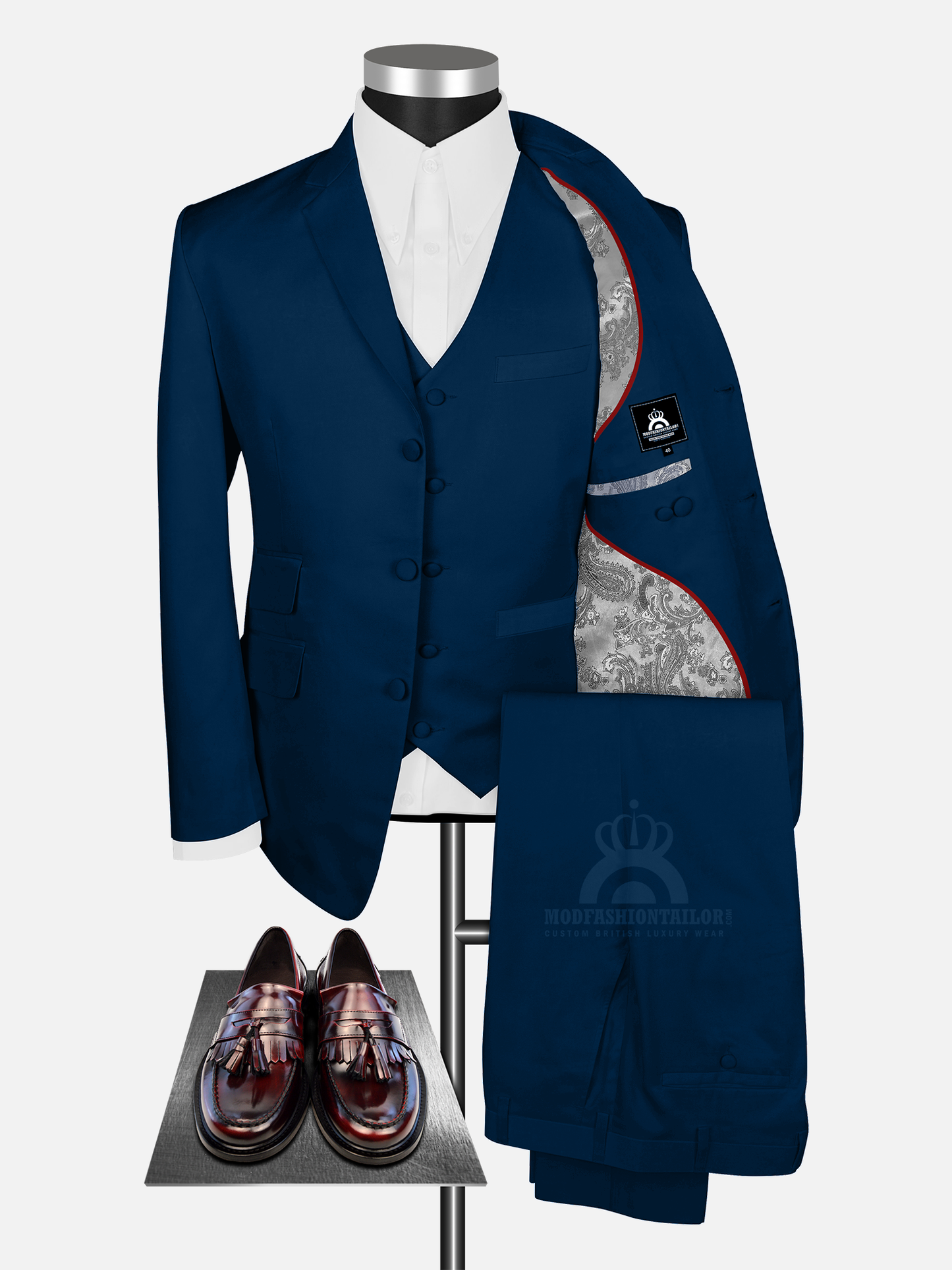 3 Piece Paul Weller Royal Blue Mod Suit with Shirt