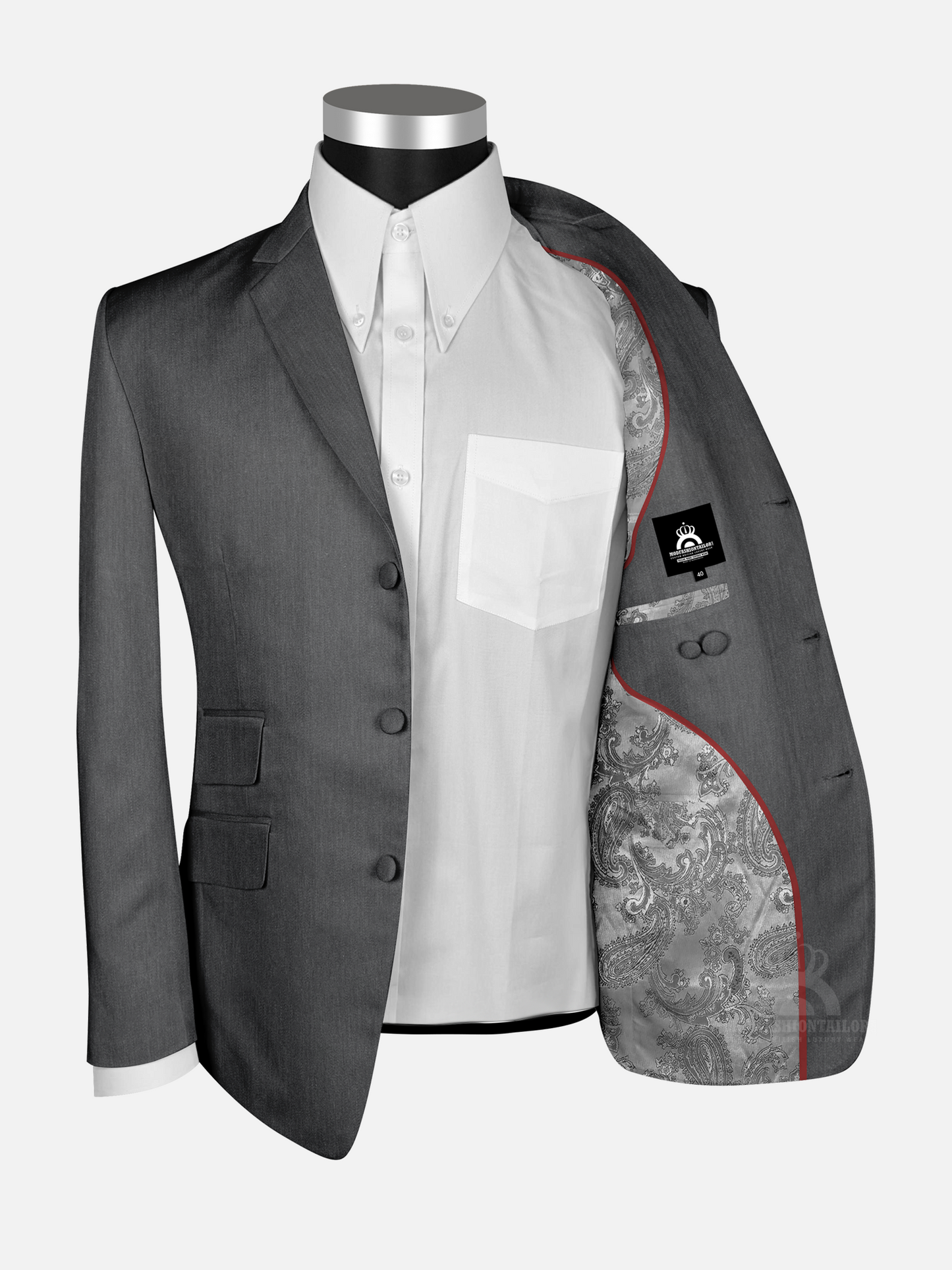 Silver Gray 3 Button Mod Jacket