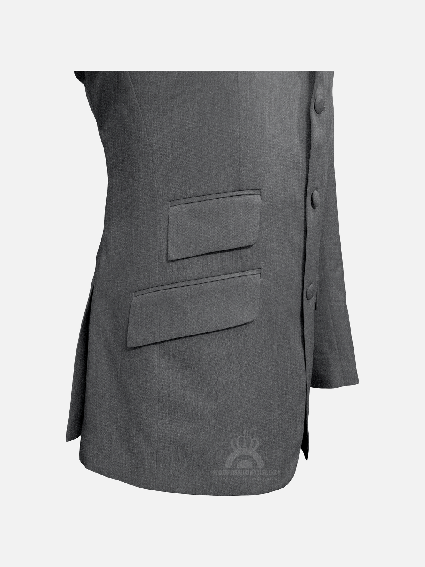 Silver Gray 3 Button Mod Jacket