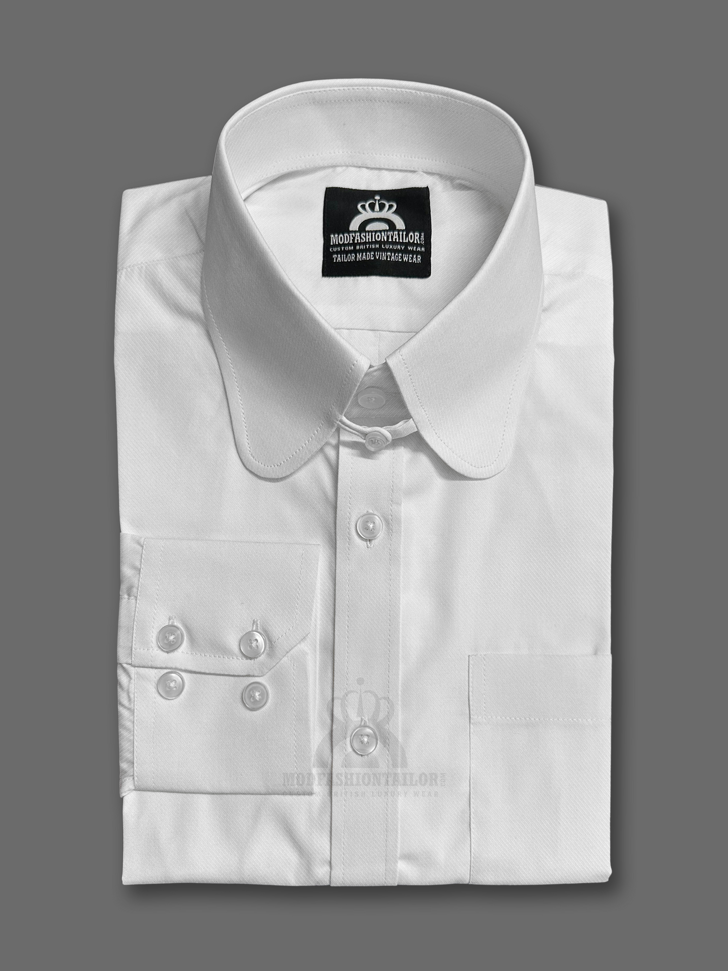 3 Piece 3 Button Light Gray Mod Suit with Shirt