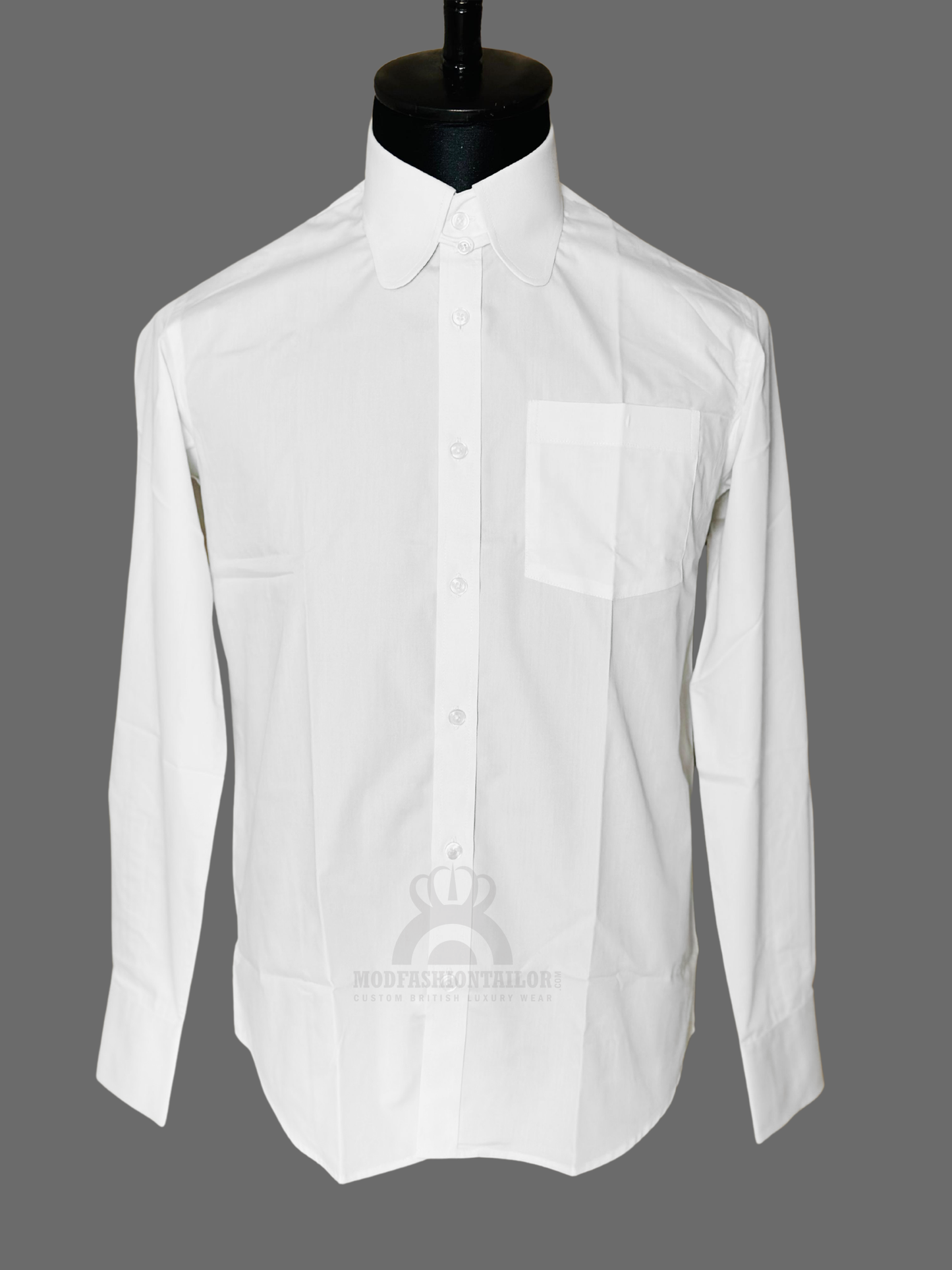 Penny Collar Long Sleeve White Shirt