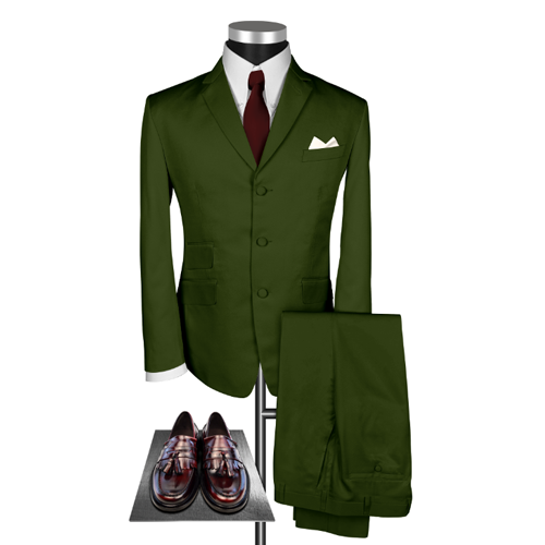 Olive green suit