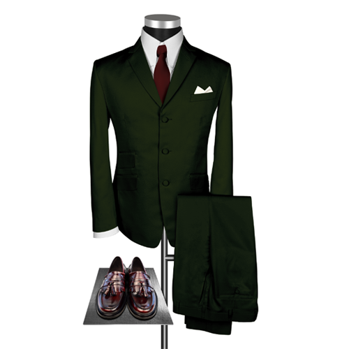 dark green suit