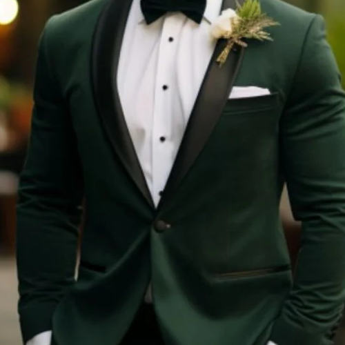 green wedding suit