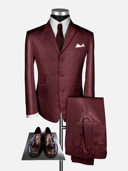 2 Tone Tonic Maroon 60s Mod Suit