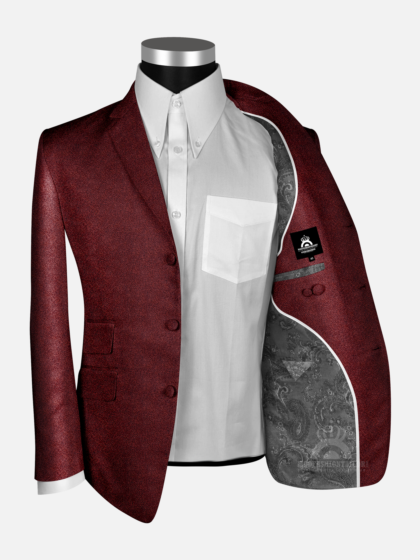 2 Tone Tonic Maroon 60s Mod Suit