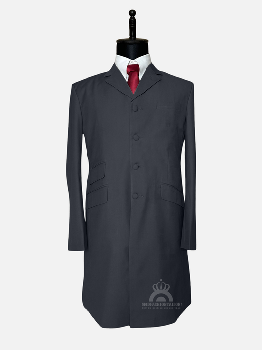 4 Button Dark Gray Overcoat
