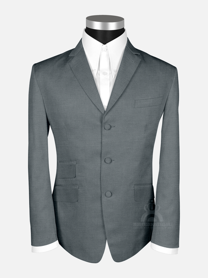 3 Piece 3 Button Light Gray Mod Suit