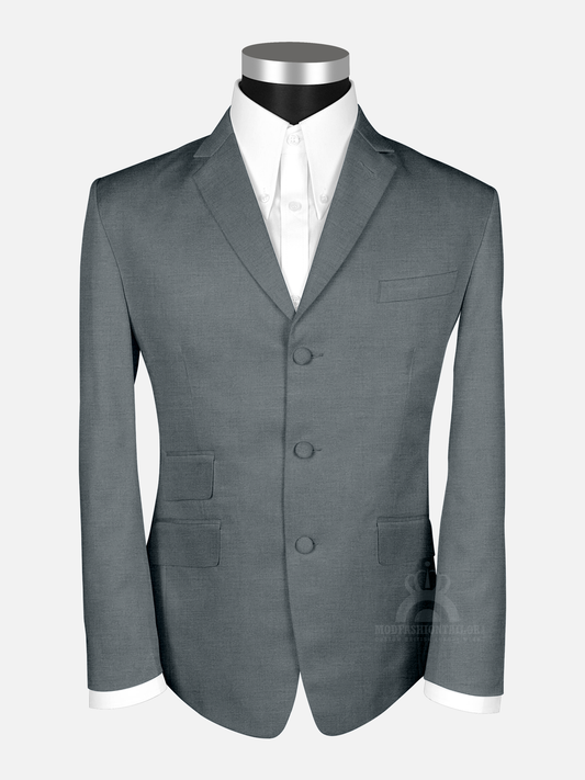 3 Button Light Gray Mod Jacket