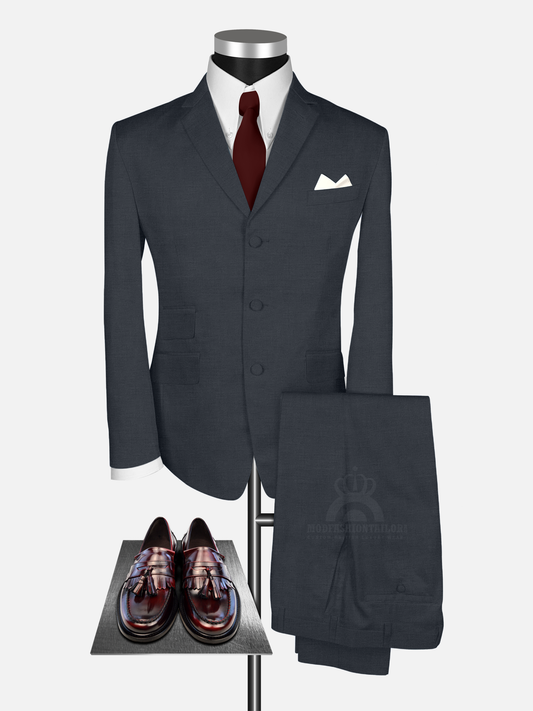 2 Piece 3 Button Dark Gray Mod Suit