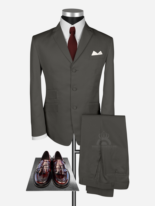 2 Piece 3 Button Shadwell Brown Mod Suit