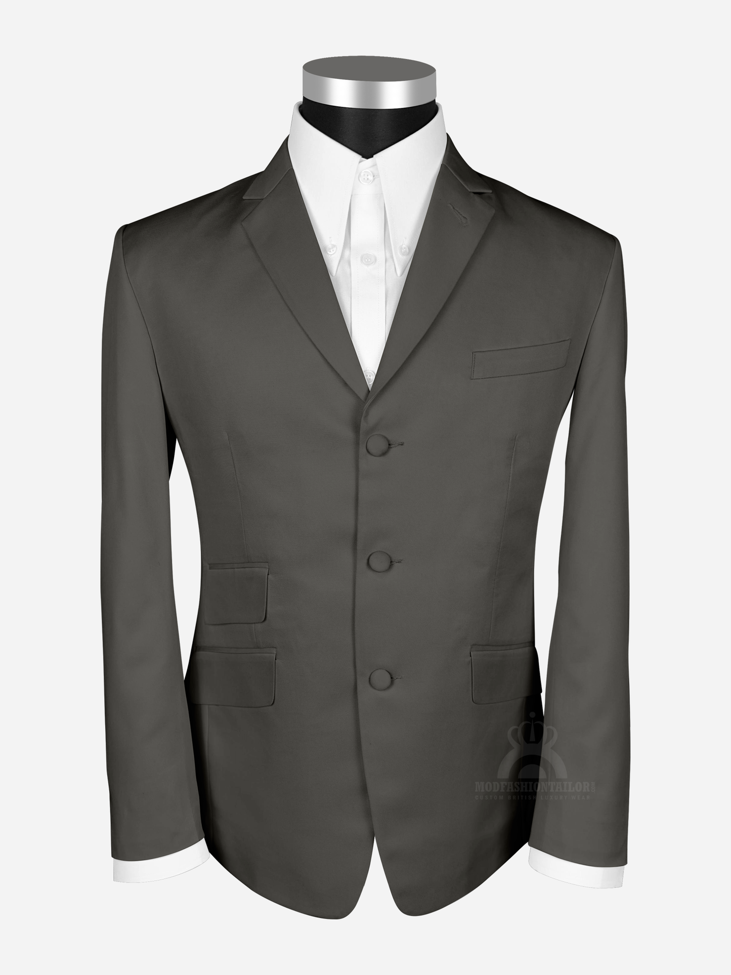 3 Piece 3 Button Shadwell Brown Mod Suit with Shirt