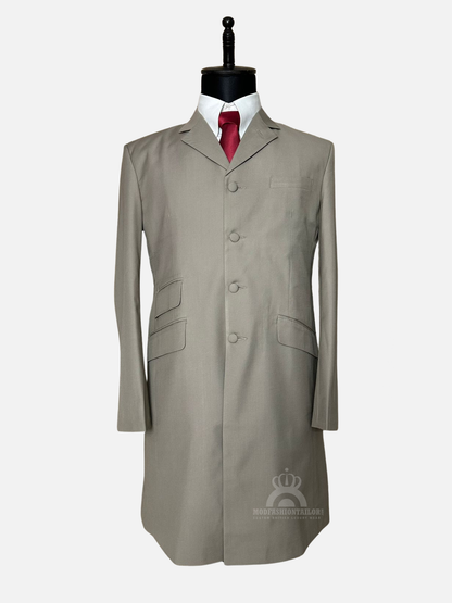 4 Button Pastel Brown Overcoat