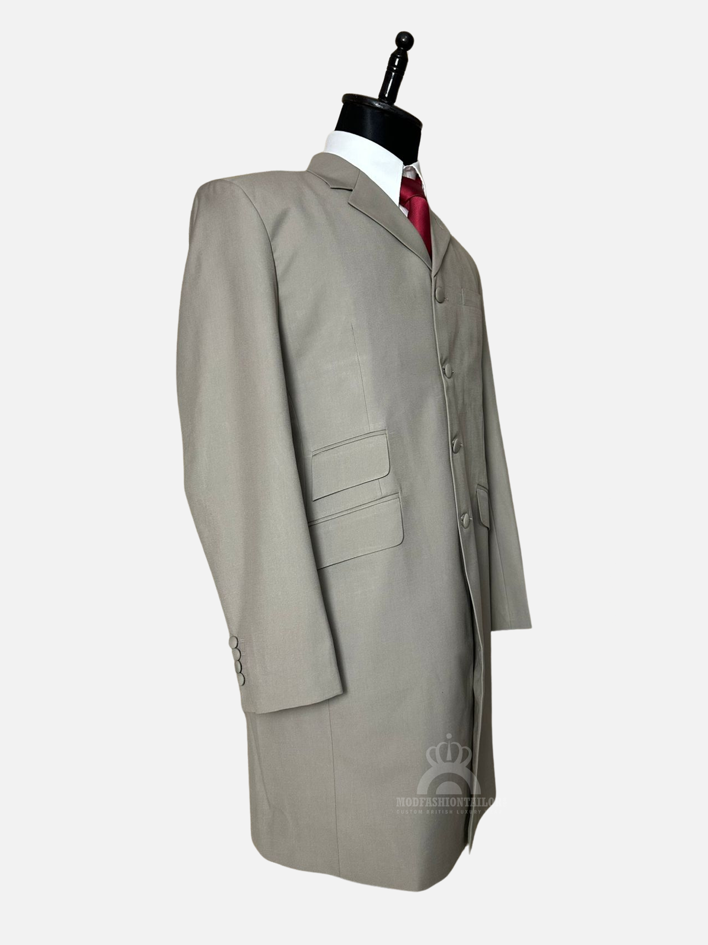 4 Button Pastel Brown Overcoat