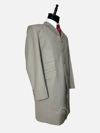 4 Button Pastel Brown Overcoat