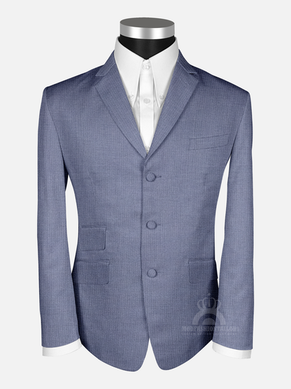 3 Piece 60s Outfits Check Blue Mod Suit