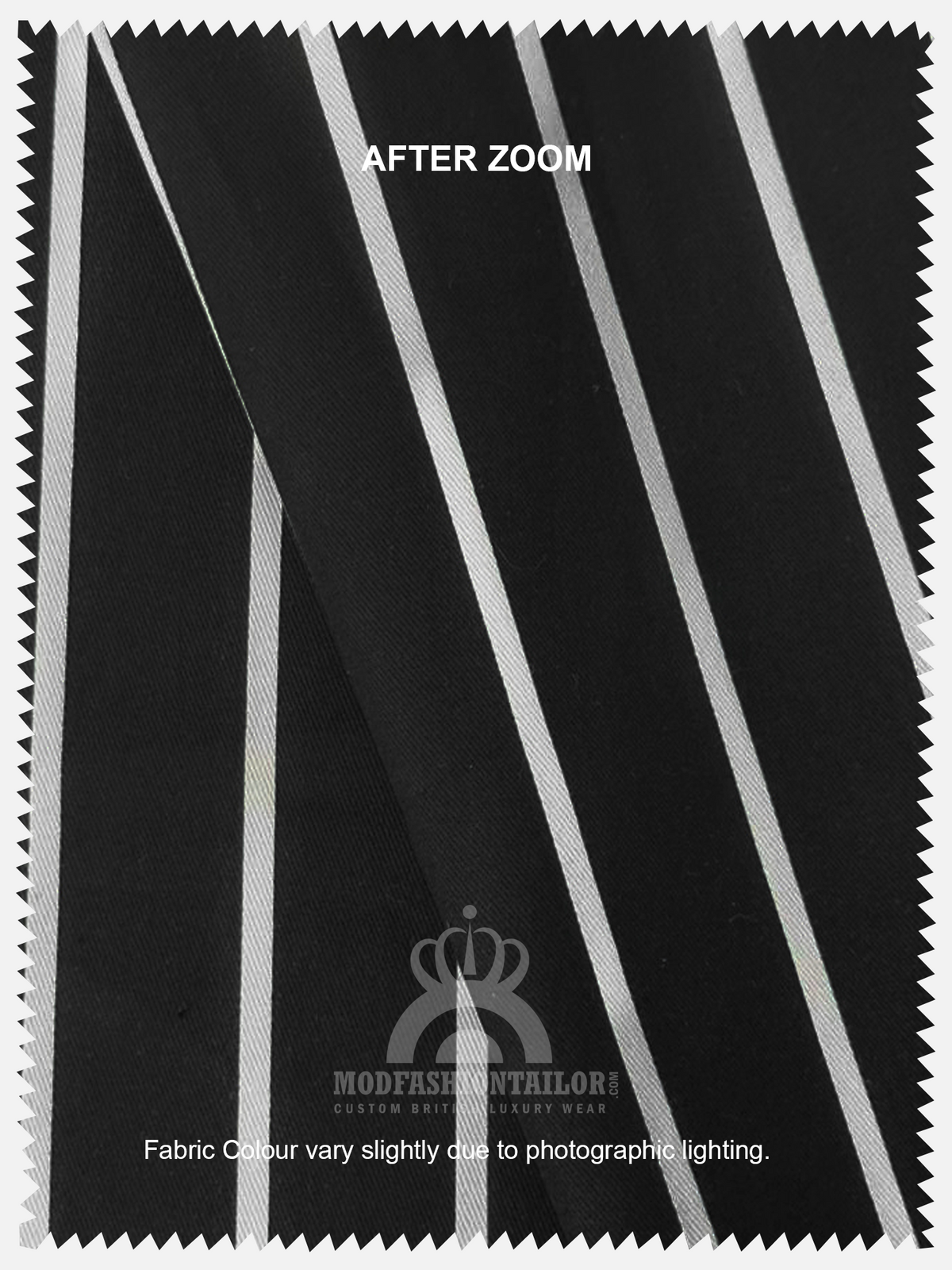 Black and White Stripe Blazer Fabric Close Up
