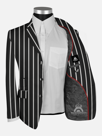Black and White Stripe Boating Blazer Interior Detail