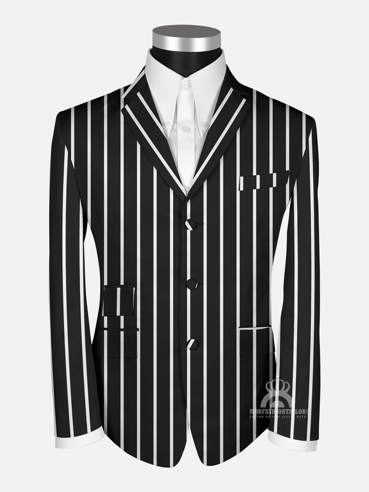 Black and White Stripe Boating Blazer