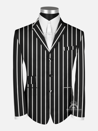 Black and White Stripe Boating Blazer