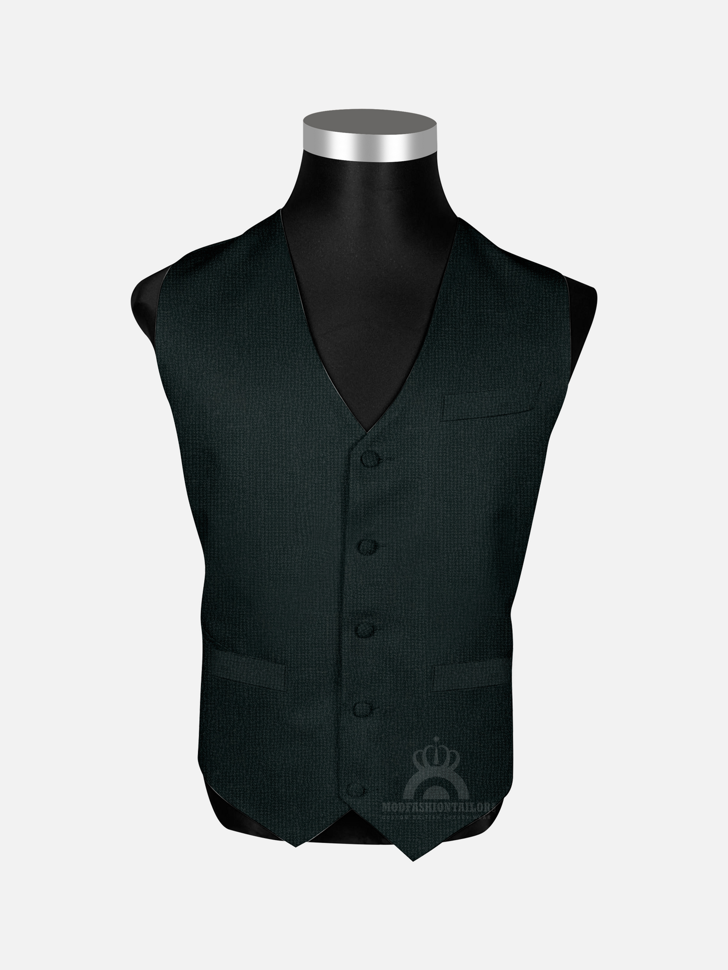 3 Piece Dark Forest Green Micro Check Mod Suit