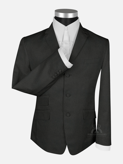 3 Piece Dark Gray Herringbone Mod Suit