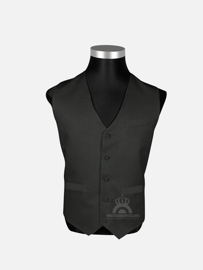 3 Piece Dark Gray Herringbone Mod Suit