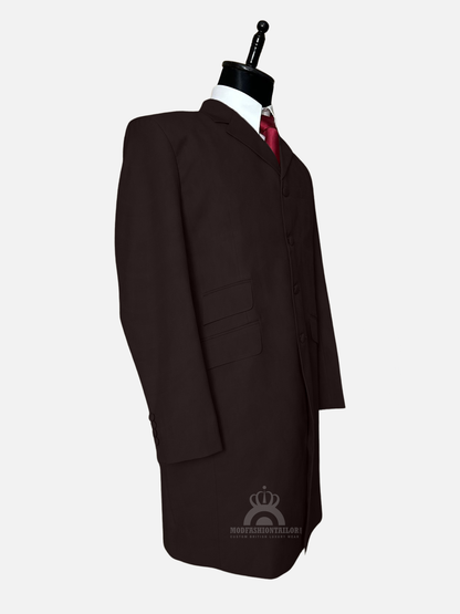 David Bowie Dark Chocolate Brown Overcoat