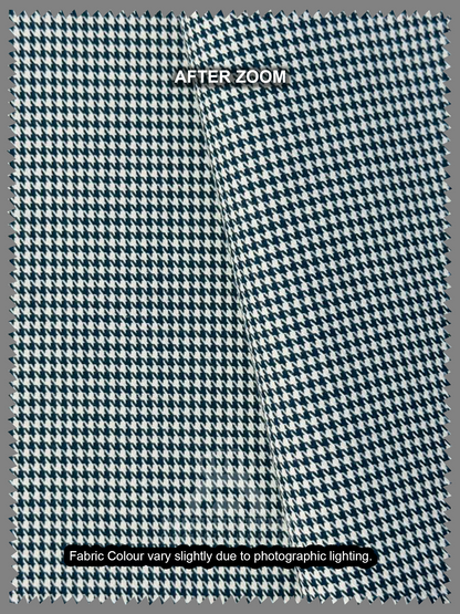 Spread Collar Long Sleeve Blue Dogtooth Shirt
