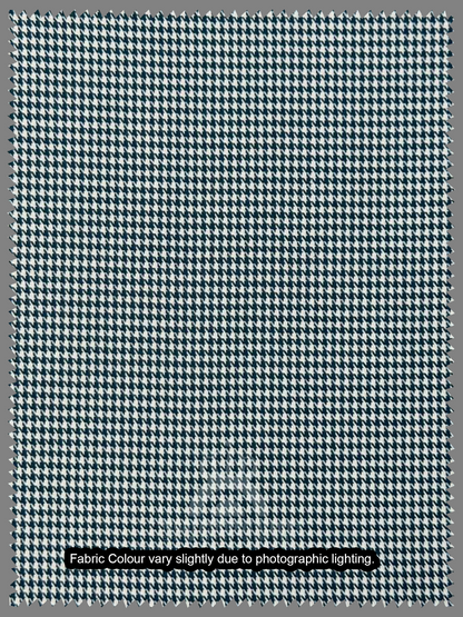 Spread Collar Long Sleeve Blue Dogtooth Shirt