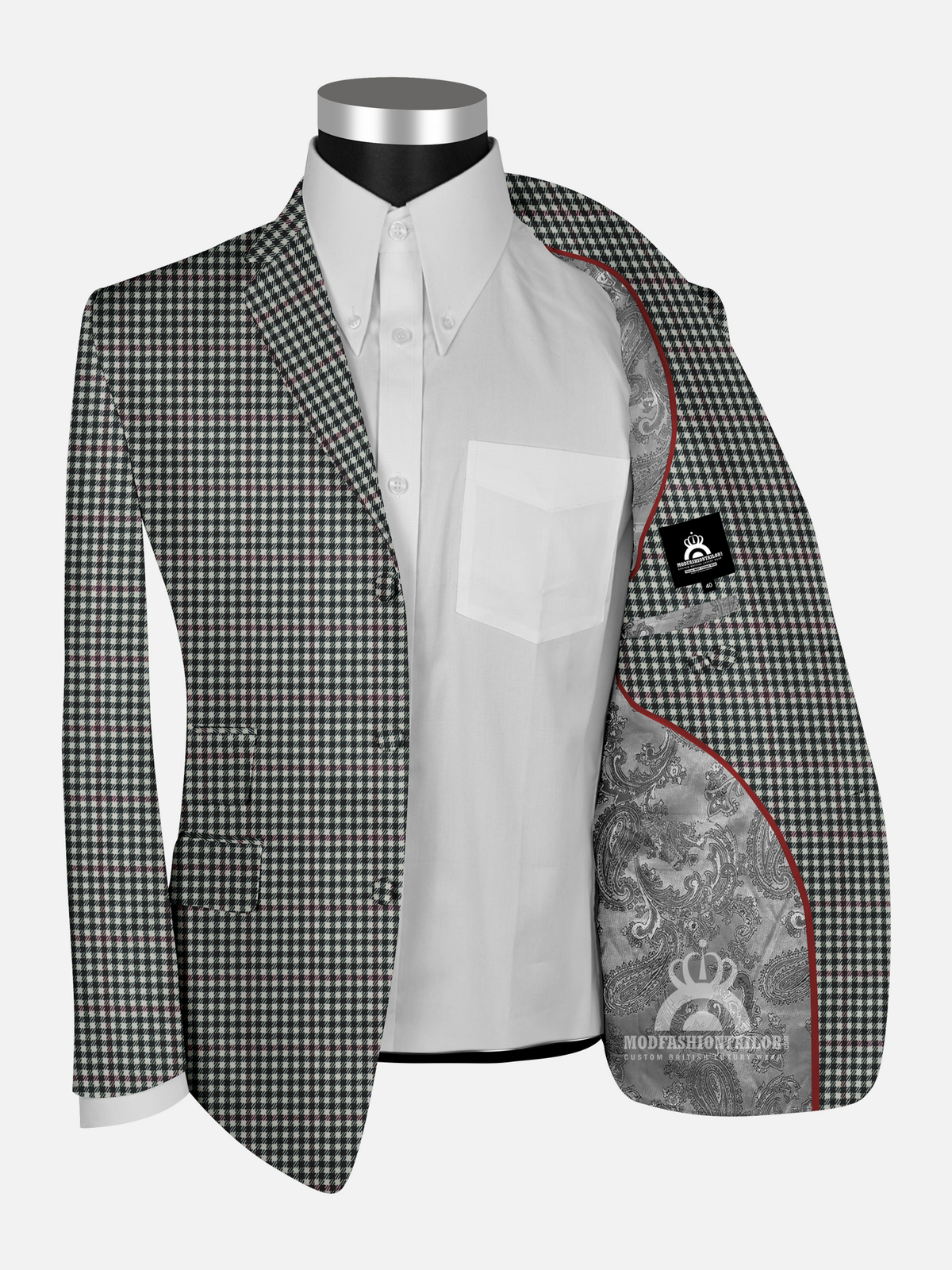 Fawn Gunclub Check Mod Suit Jacket Interior