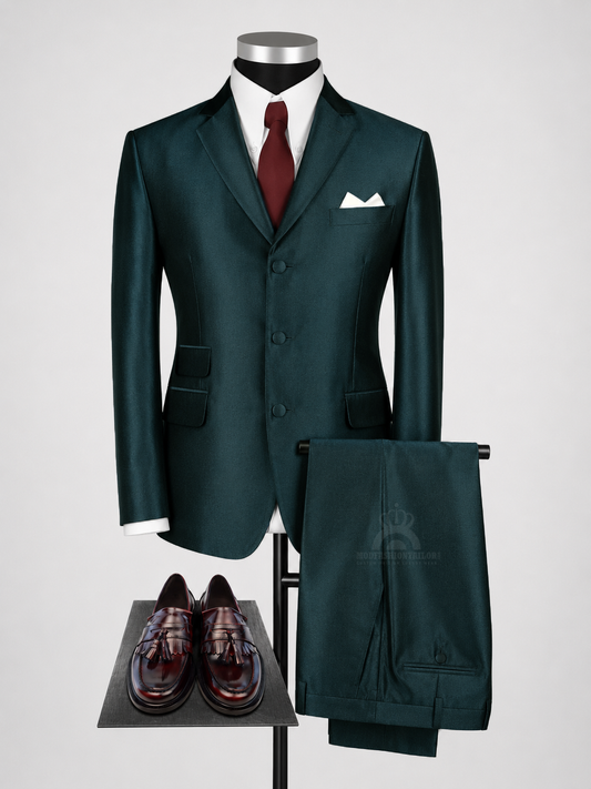 Premium Green Tonic 60s Mod Suit | Classic 3 Button Tailored Suit UK