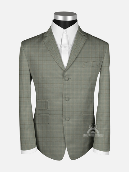 3 Piece Earth Tone Prince of Wales check Mod Suit