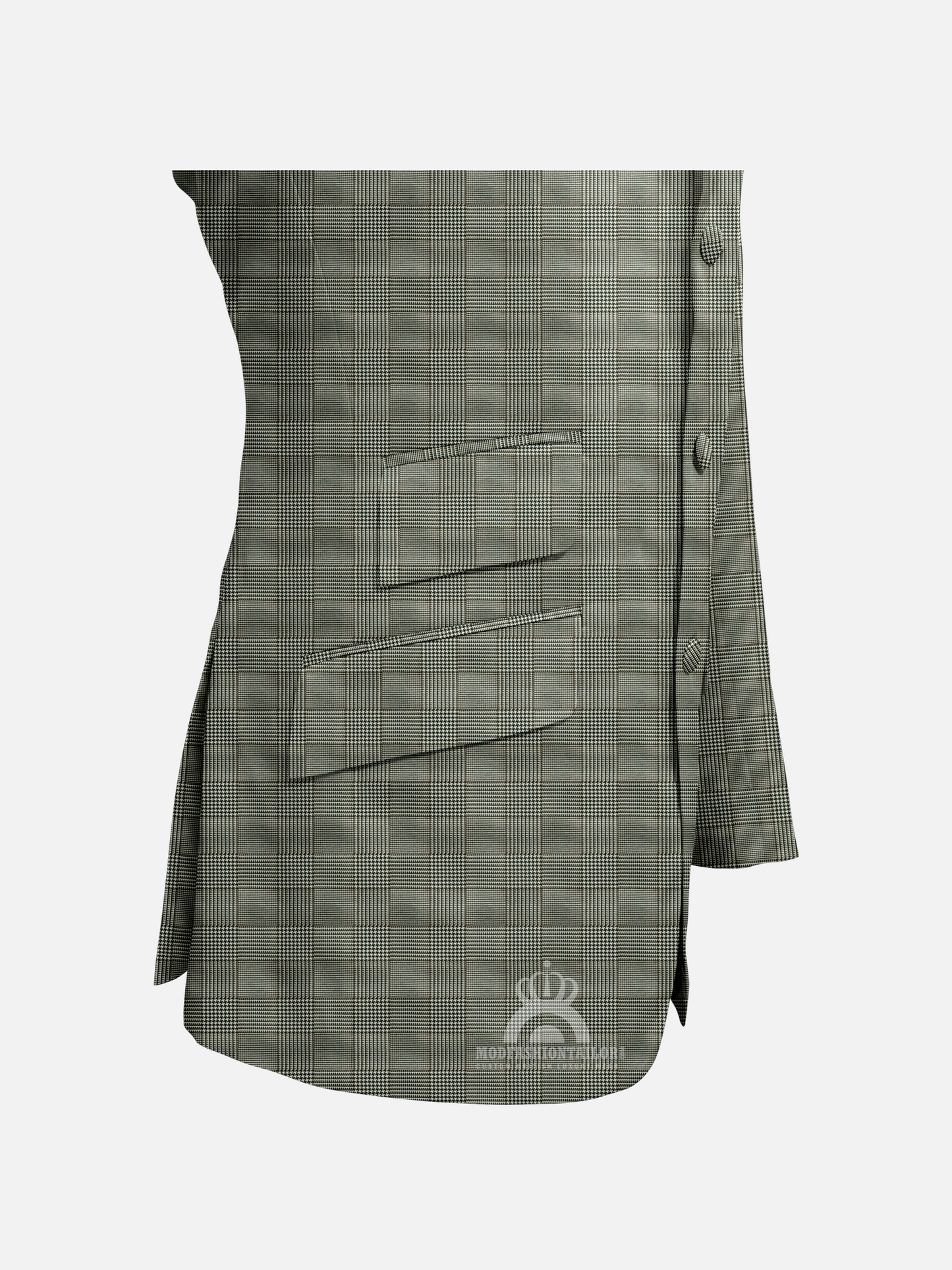 3 Piece Earth Tone Prince of Wales check Mod Suit