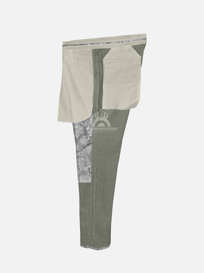 3 Piece Earth Tone Prince of Wales check Mod Suit