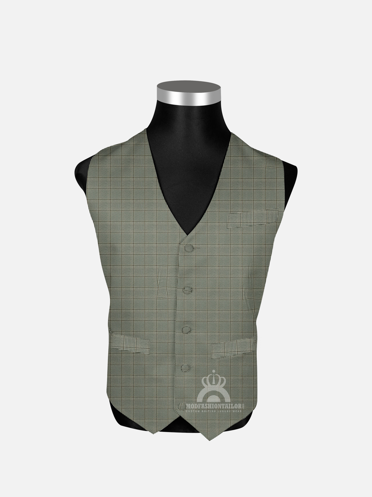 3 Piece Earth Tone Prince of Wales check Mod Suit