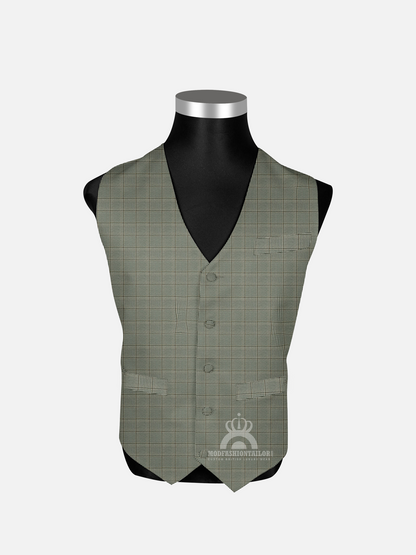 3 Piece Earth Tone Prince of Wales check Mod Suit